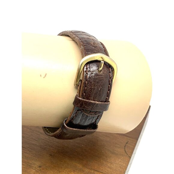 Wittnauer Revue Watch Swiss Mechanical Tank Vintage Gold Brown Leather Band 22mm - Picture 11 of 15